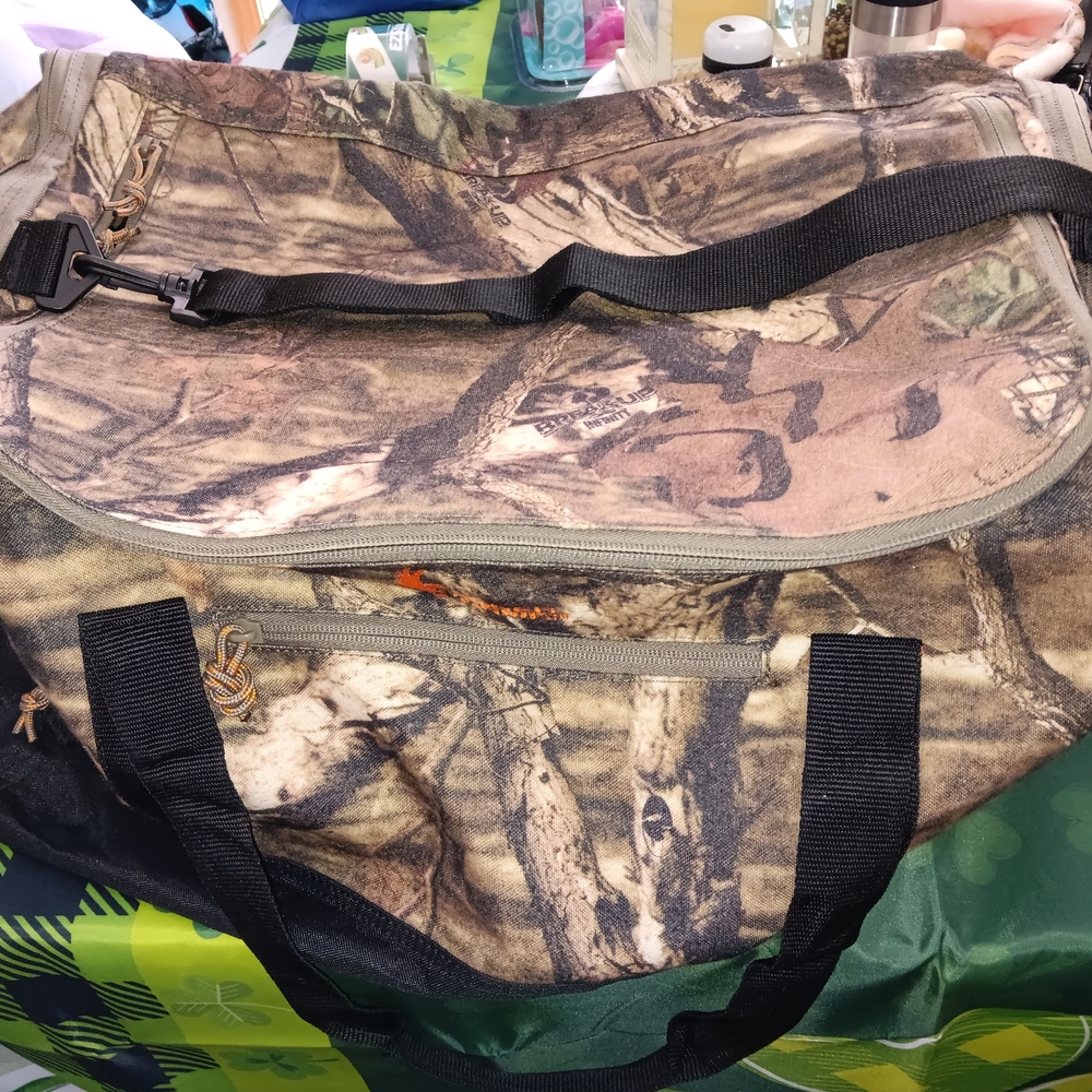 Timber Hawk Camo Duffel Bag with Black Straps